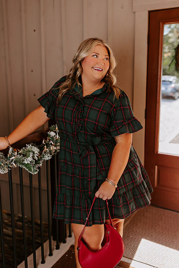 Apple Orchard Dreaming Plaid Mini Dress Curves