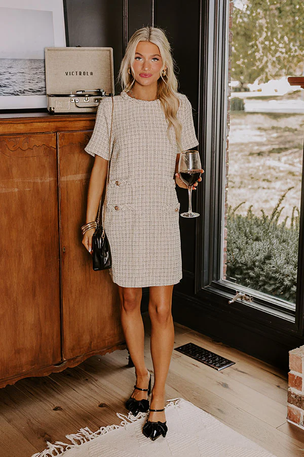 Office Party Tweed Mini Dress