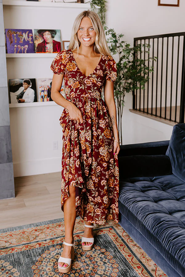 Wine For Two Floral Maxi Dress