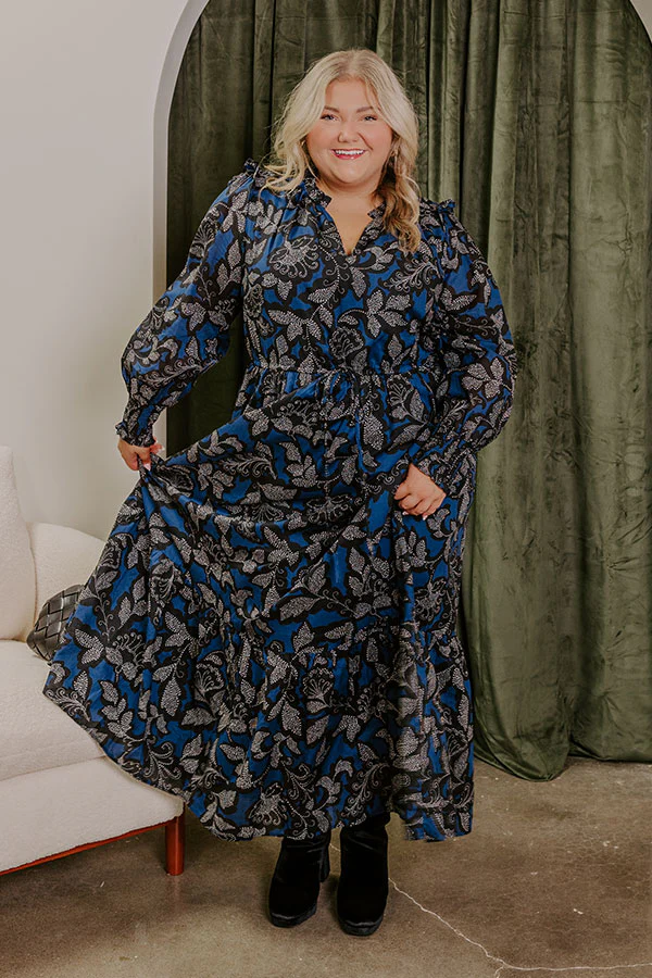Lost in A Novel Floral Maxi Dress Curves