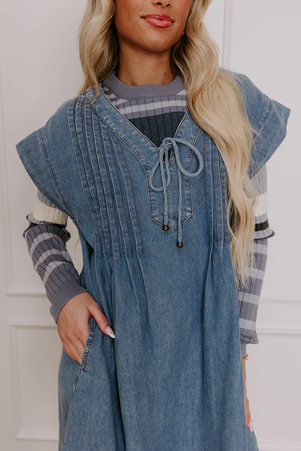 Small Town Cafe Chambray Mini Dress