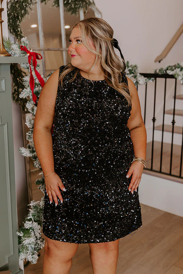 Glam Lifestyle Sequin Mini Dress Curves