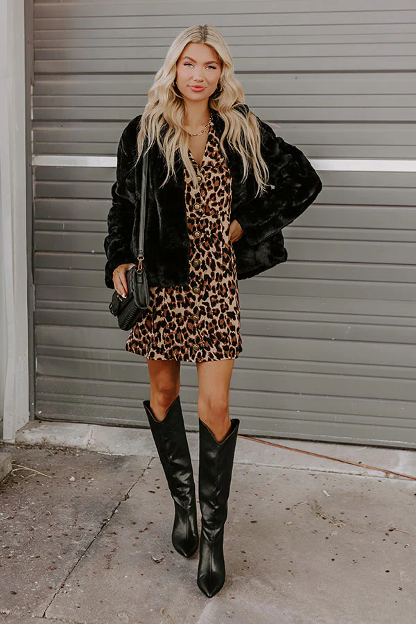 Falling In Love Leopard Mini Dress