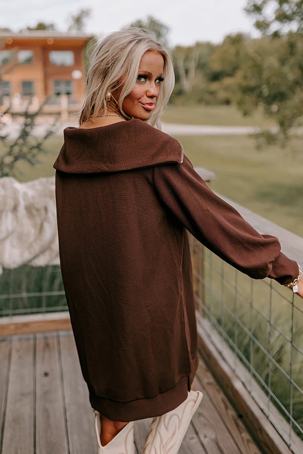 Cafe Meet Up Ribbed Mini Dress