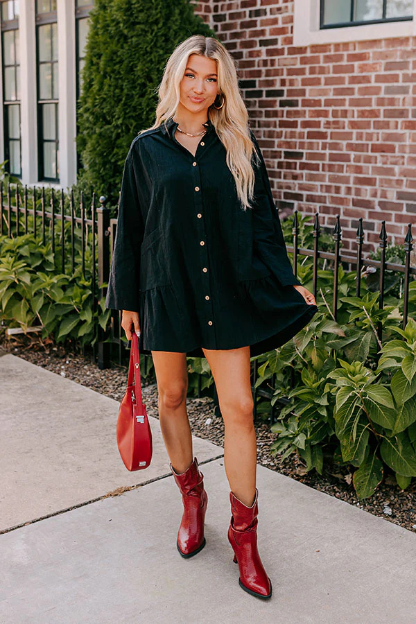 Cafe Cutie Button Down Mini Dress
