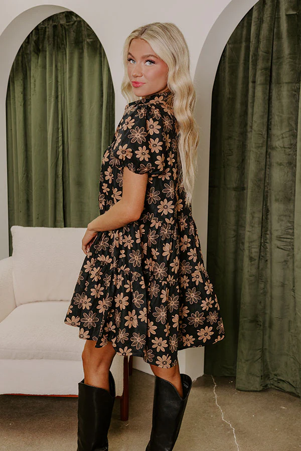 Flower Picking Pretty Button Down Mini Dress