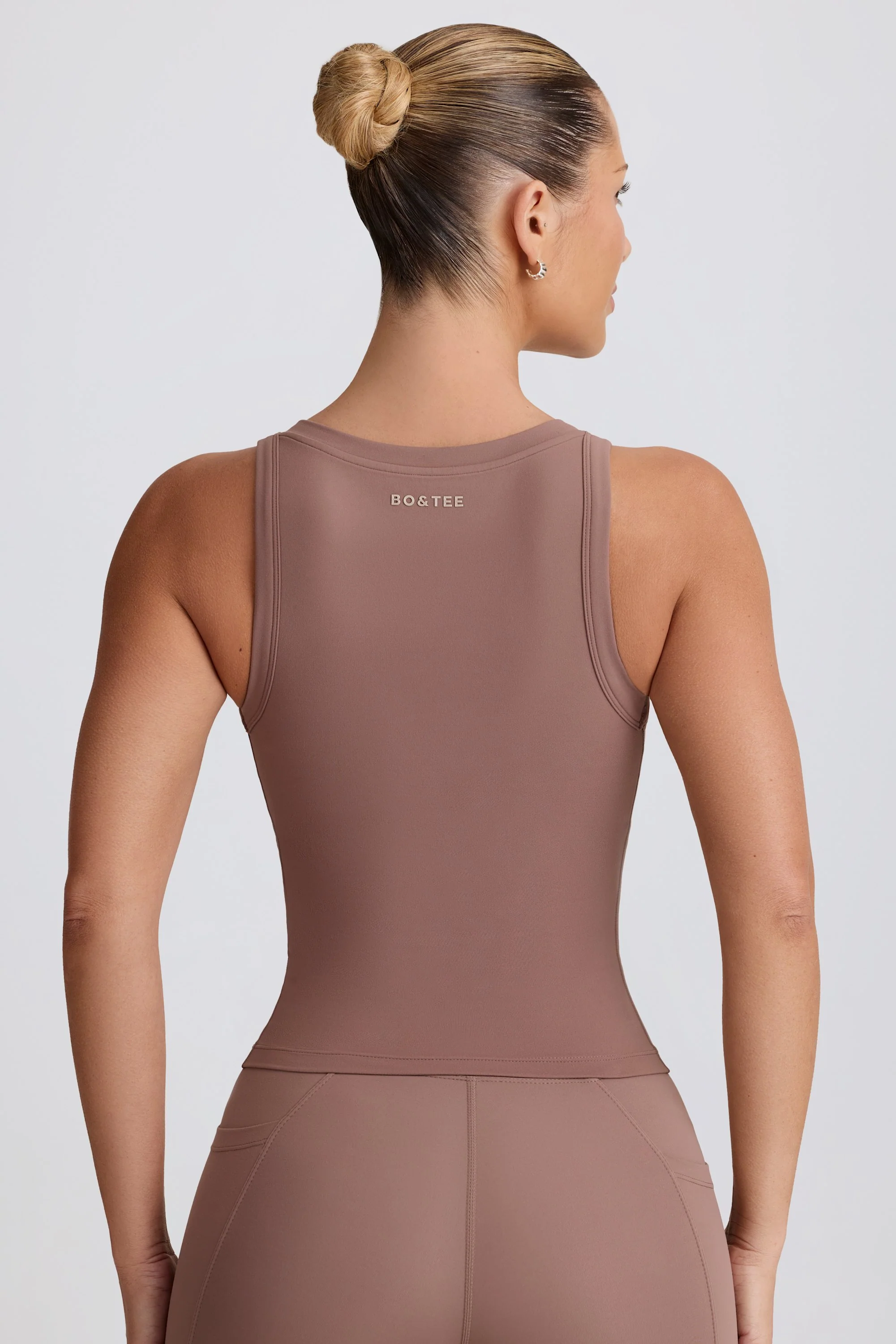 Soft Active V-Neck Tank Top in Mocha