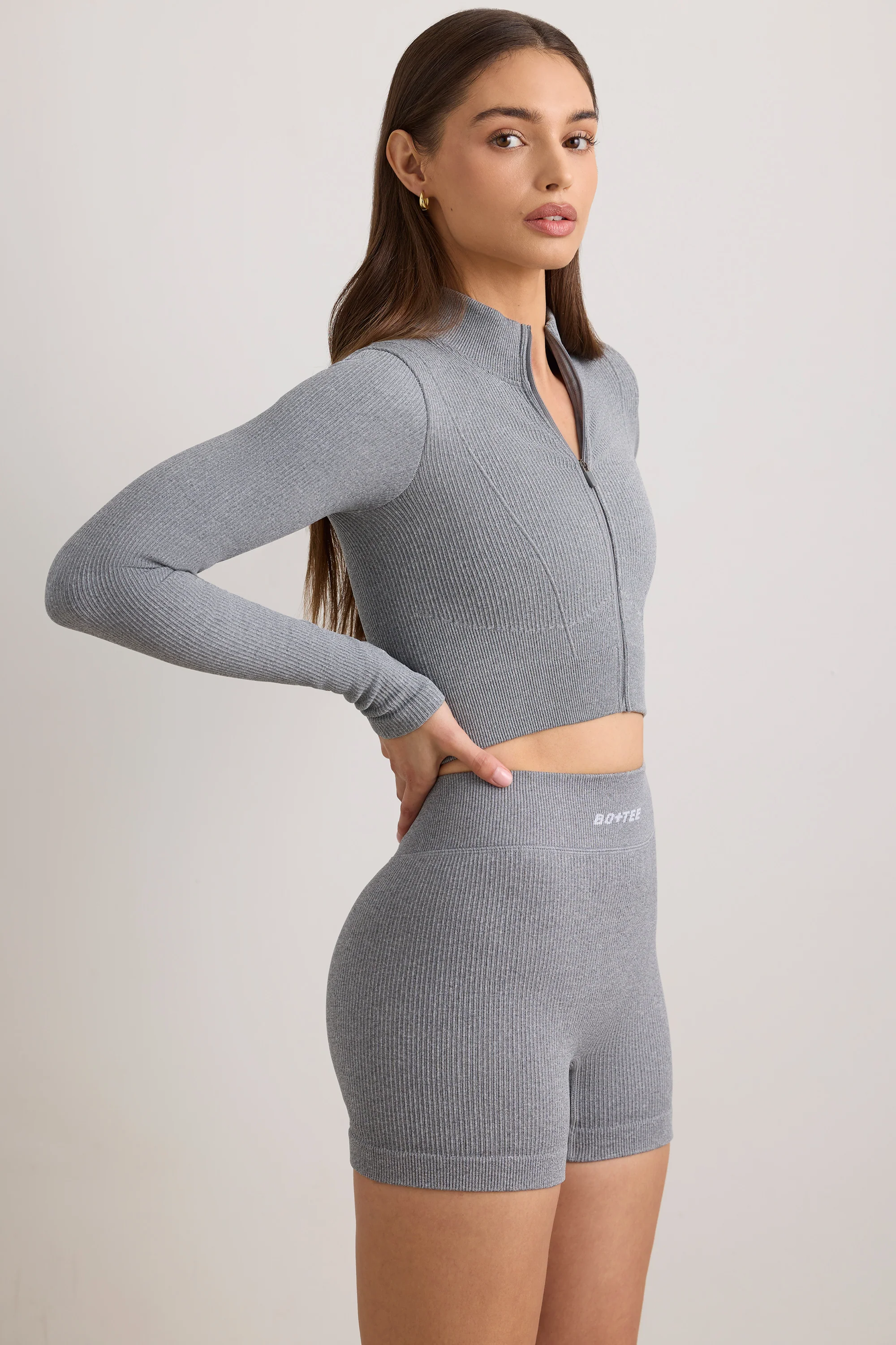 Reform - FlexiRib Cropped Jacket in Grey Melange