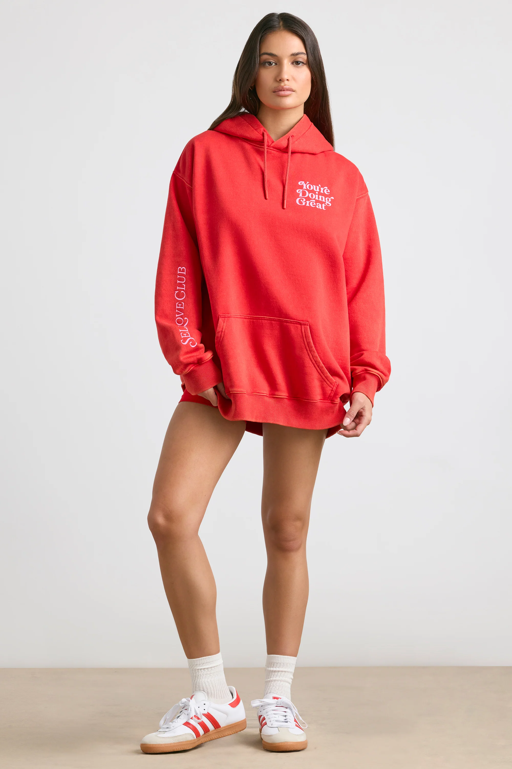 Sunday Love - Oversized Hoodie in Red