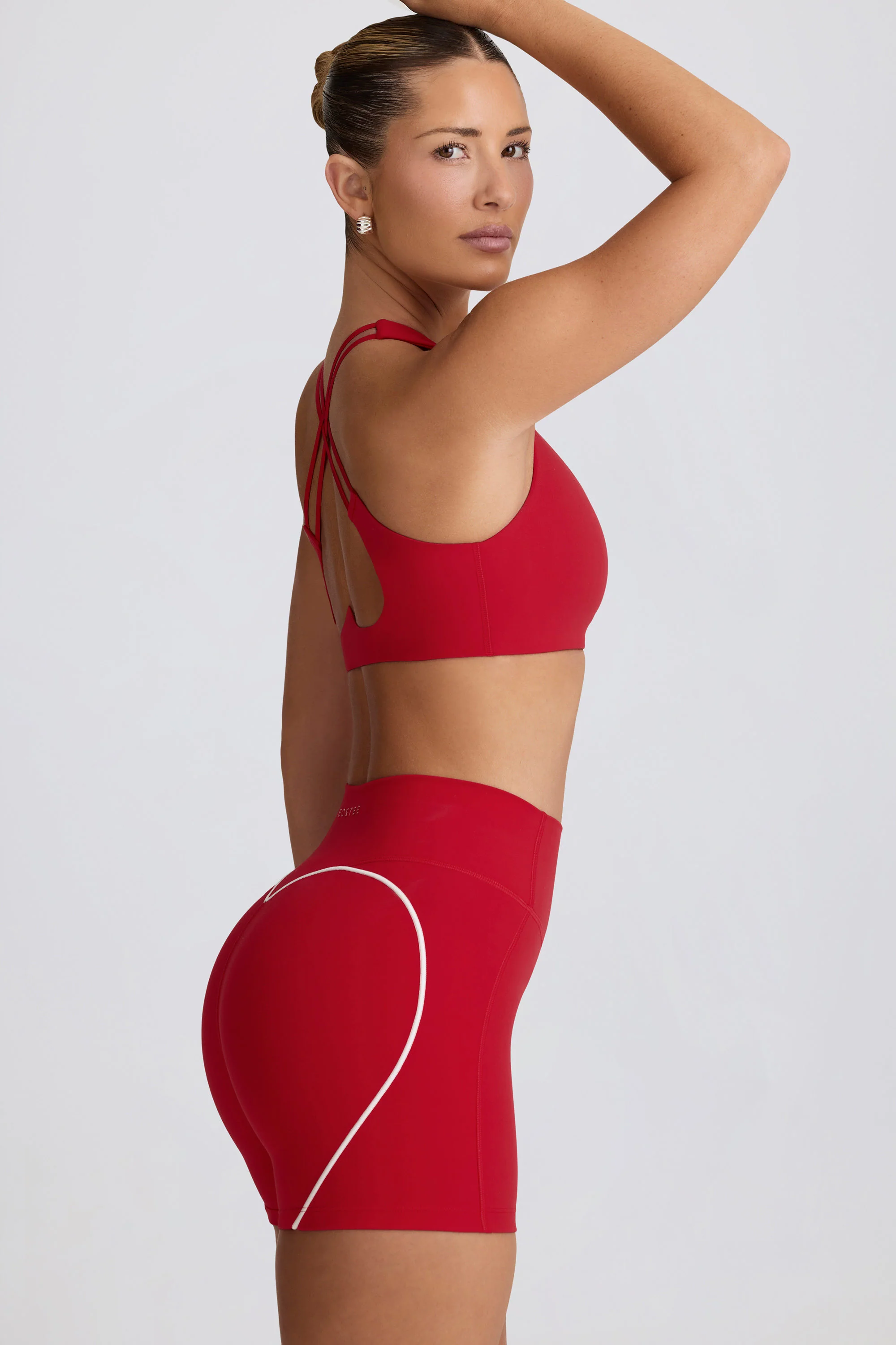 Soft Active V-Neck Sports Bra in Hot Red