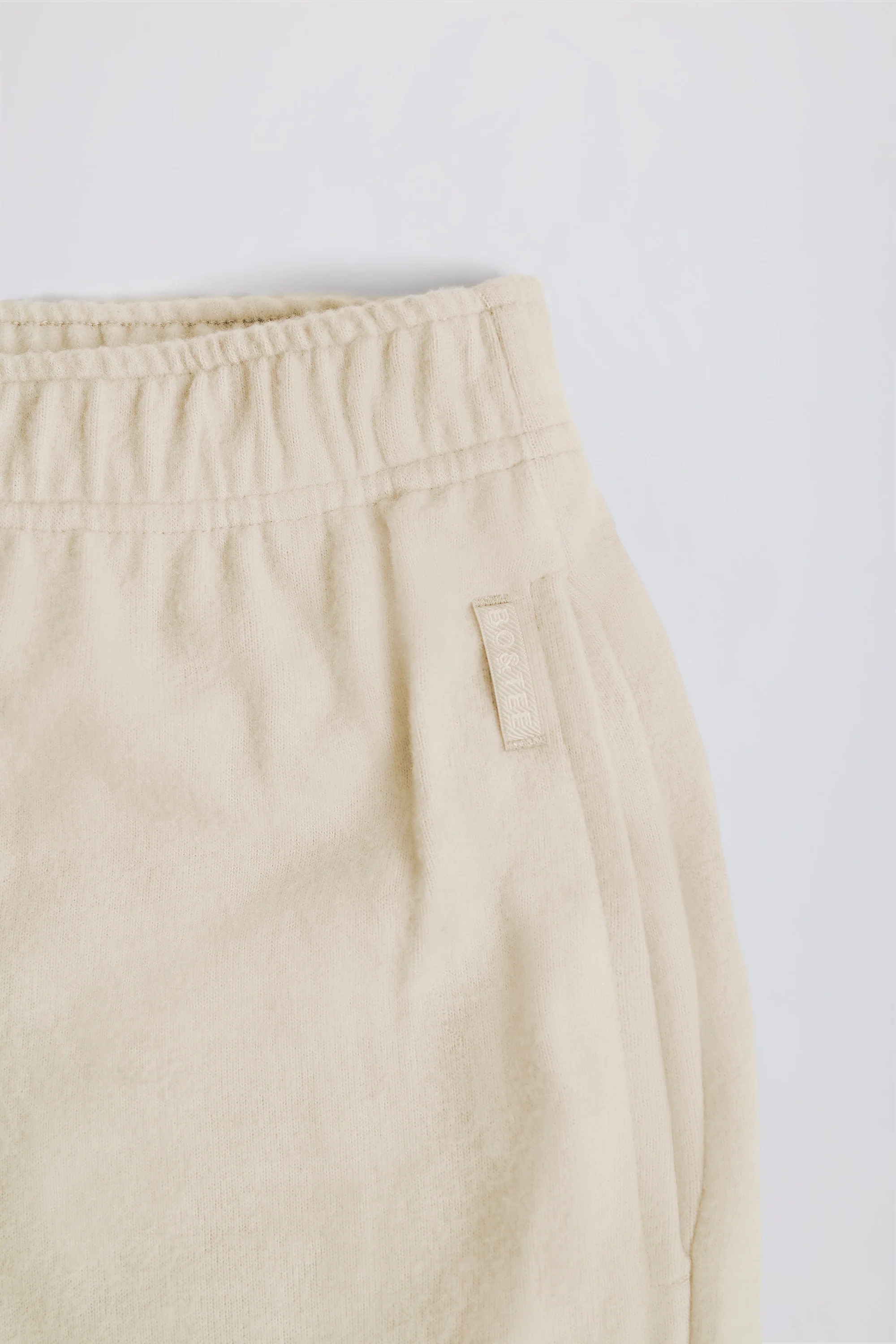 Petite Brushed Jersey Wide-Leg Joggers in Ecru