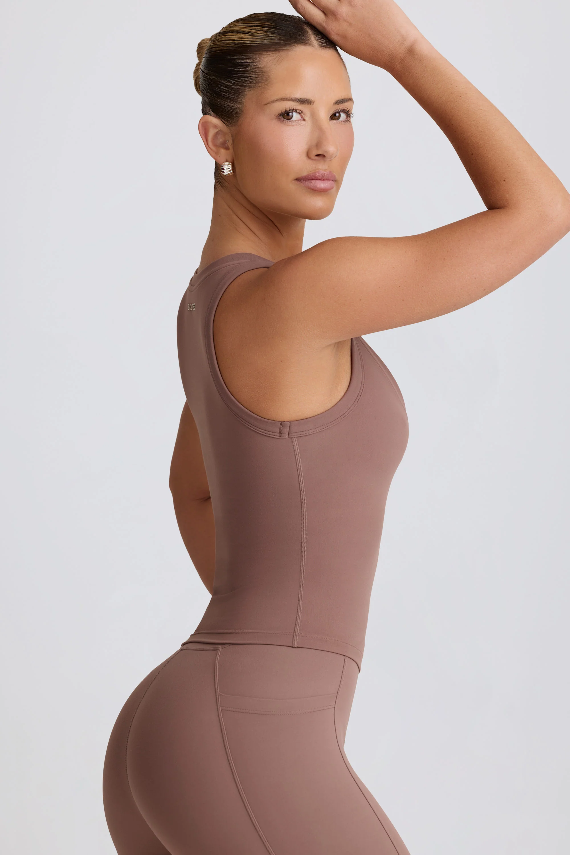 Soft Active V-Neck Tank Top in Mocha