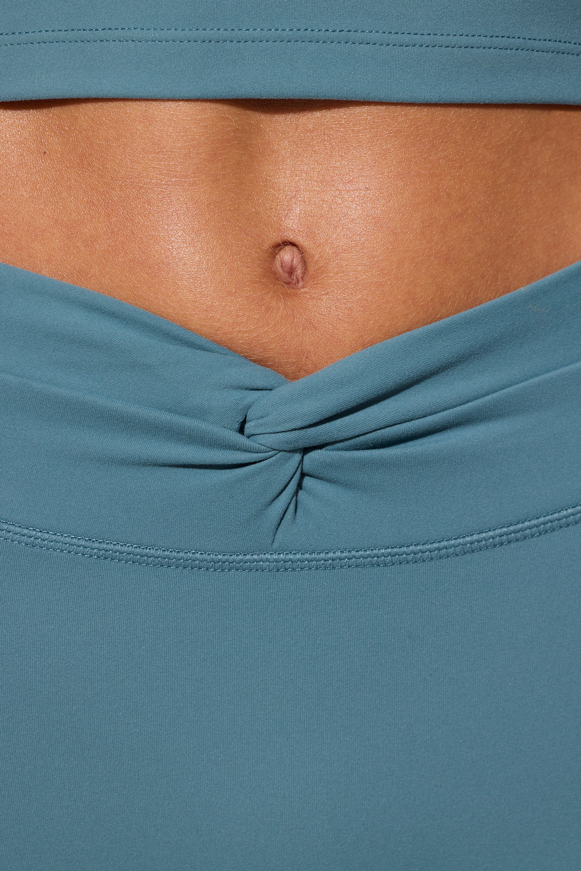 Shift - Twist Waist Mini Shorts with Pockets in Slate Blue