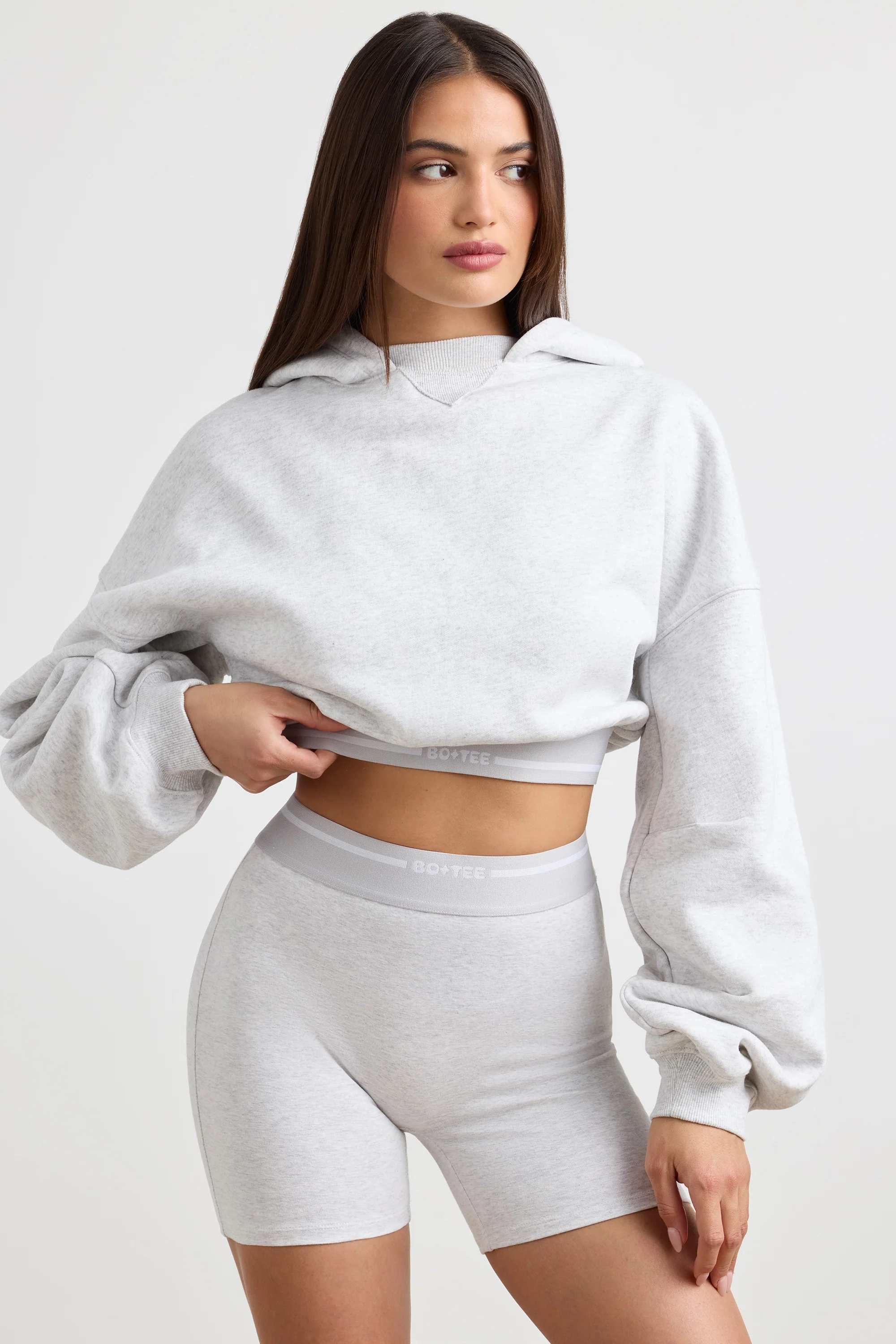 Reset - High-Waist Mini Shorts in Grey Marl