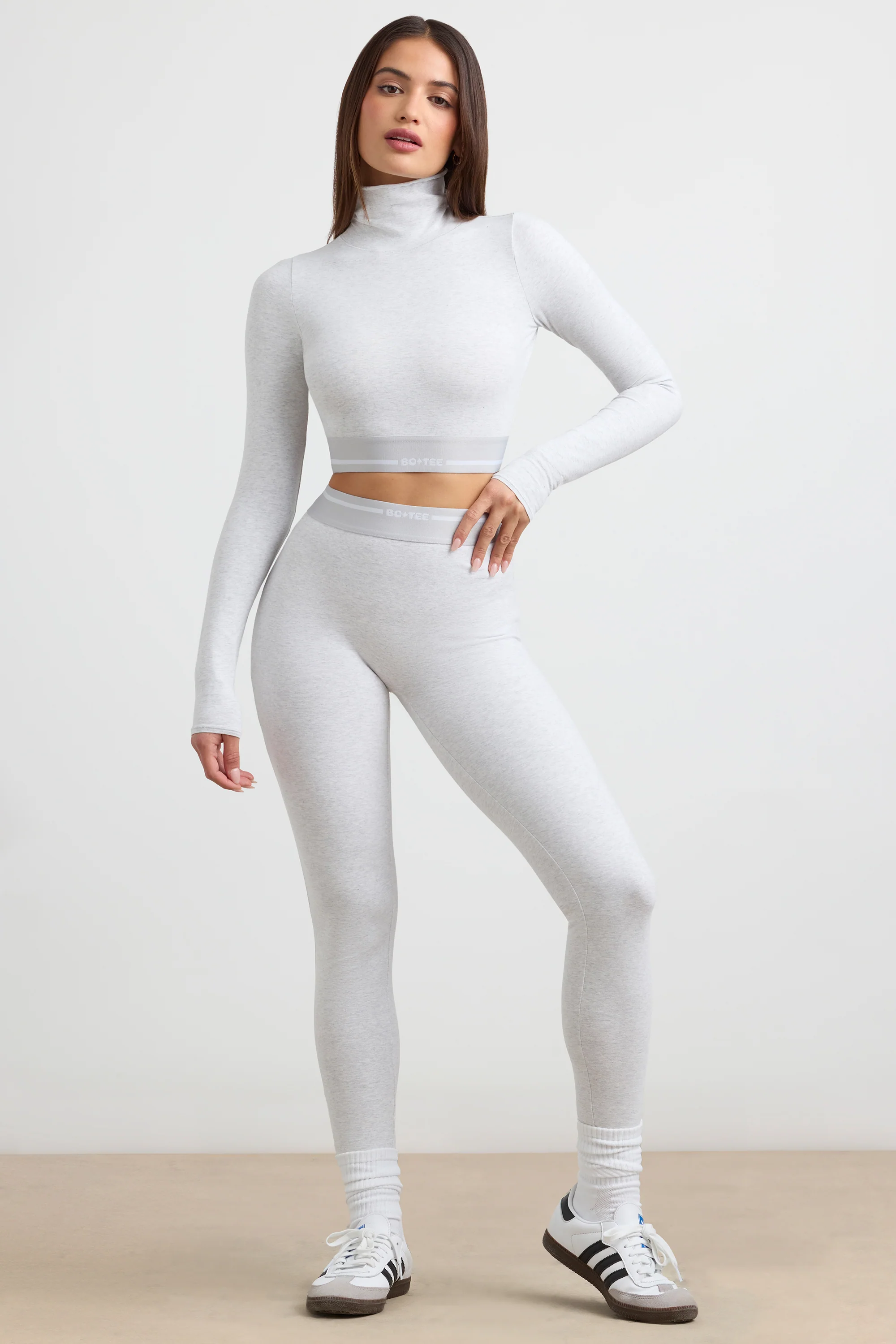 Necessity - High-Waist Leggings in Grey Marl