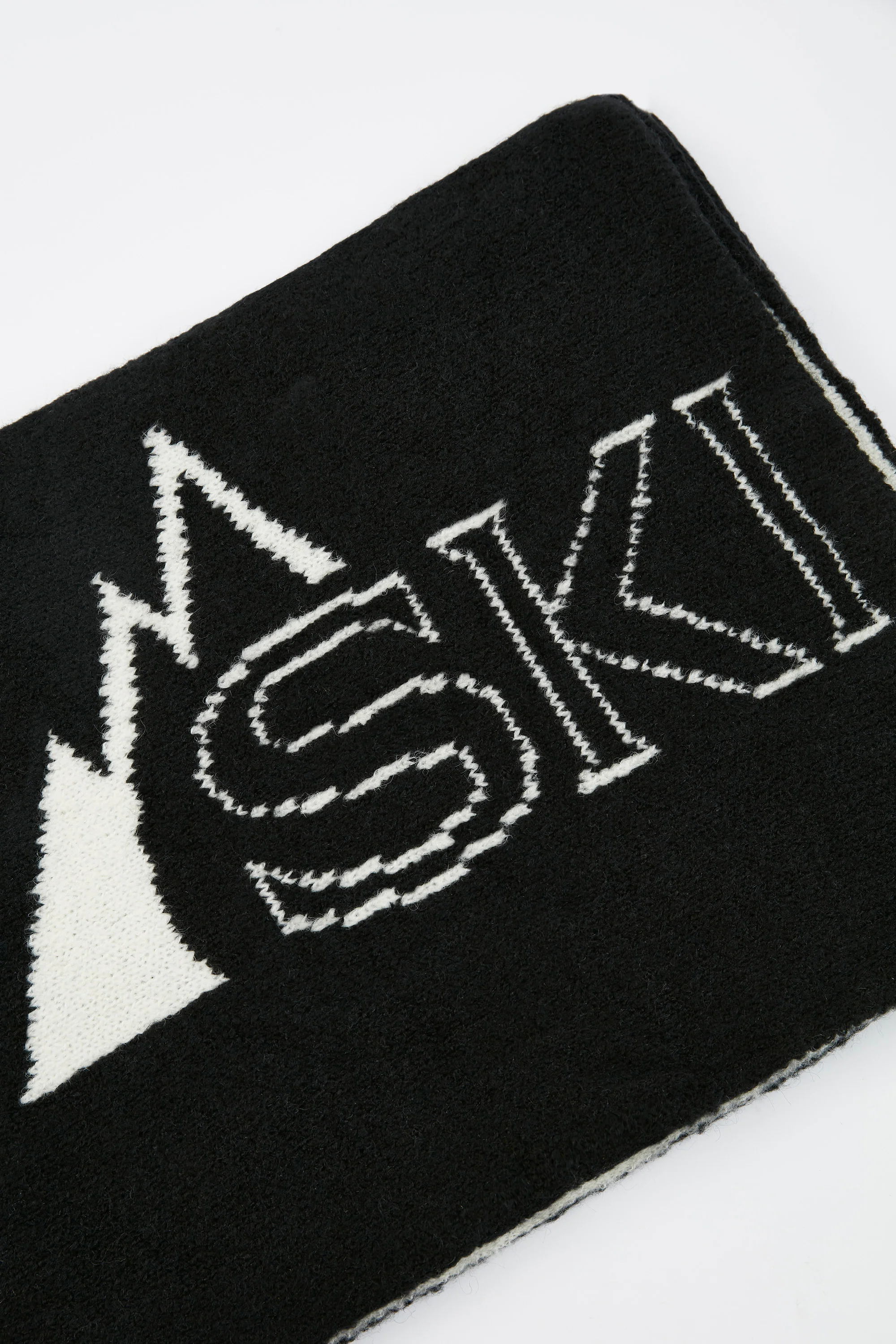 Snow Angel - Oversized Chunky Knit Scarf in Black