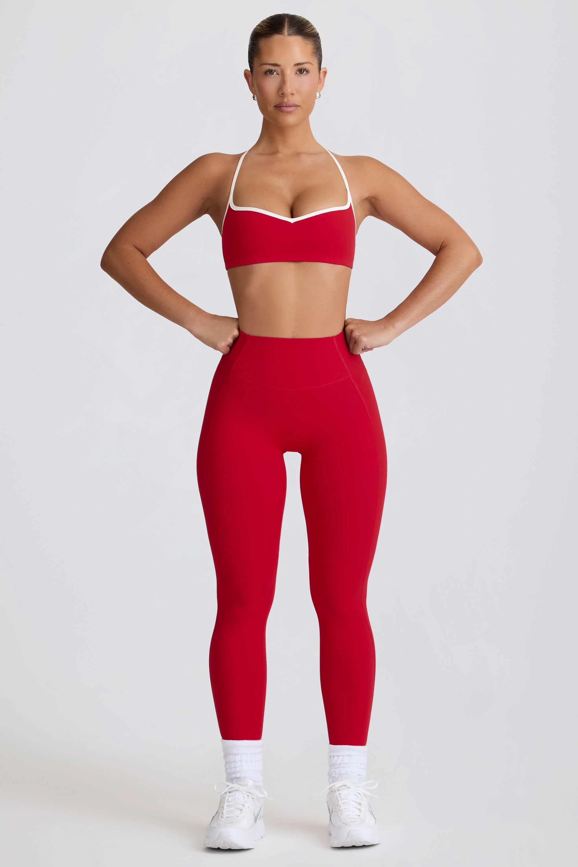 Soft Active Mid-Rise Leggings in Hot Red