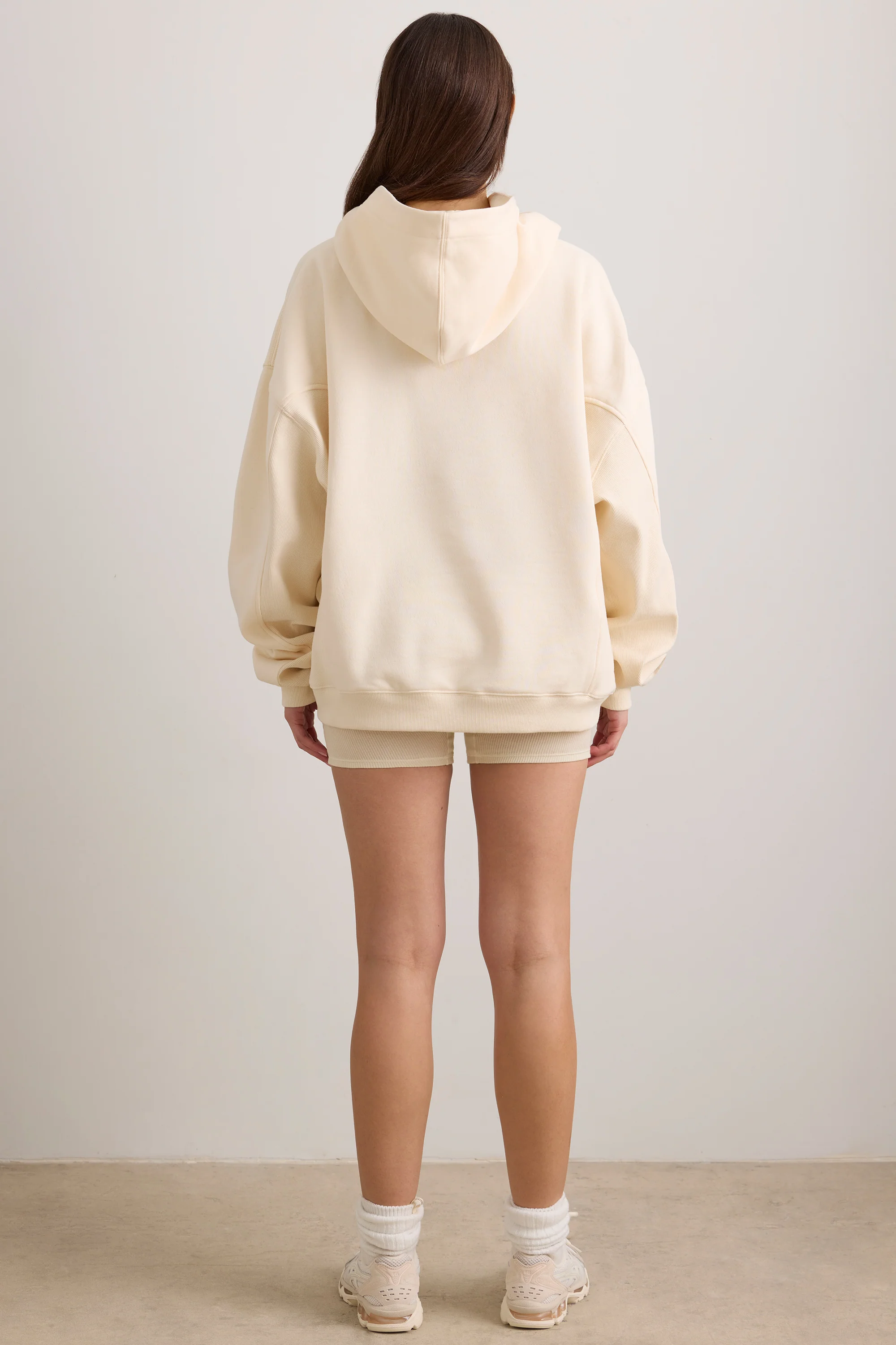 Pilates Princess - Oversized Hooded Sweatshirt in Vanilla