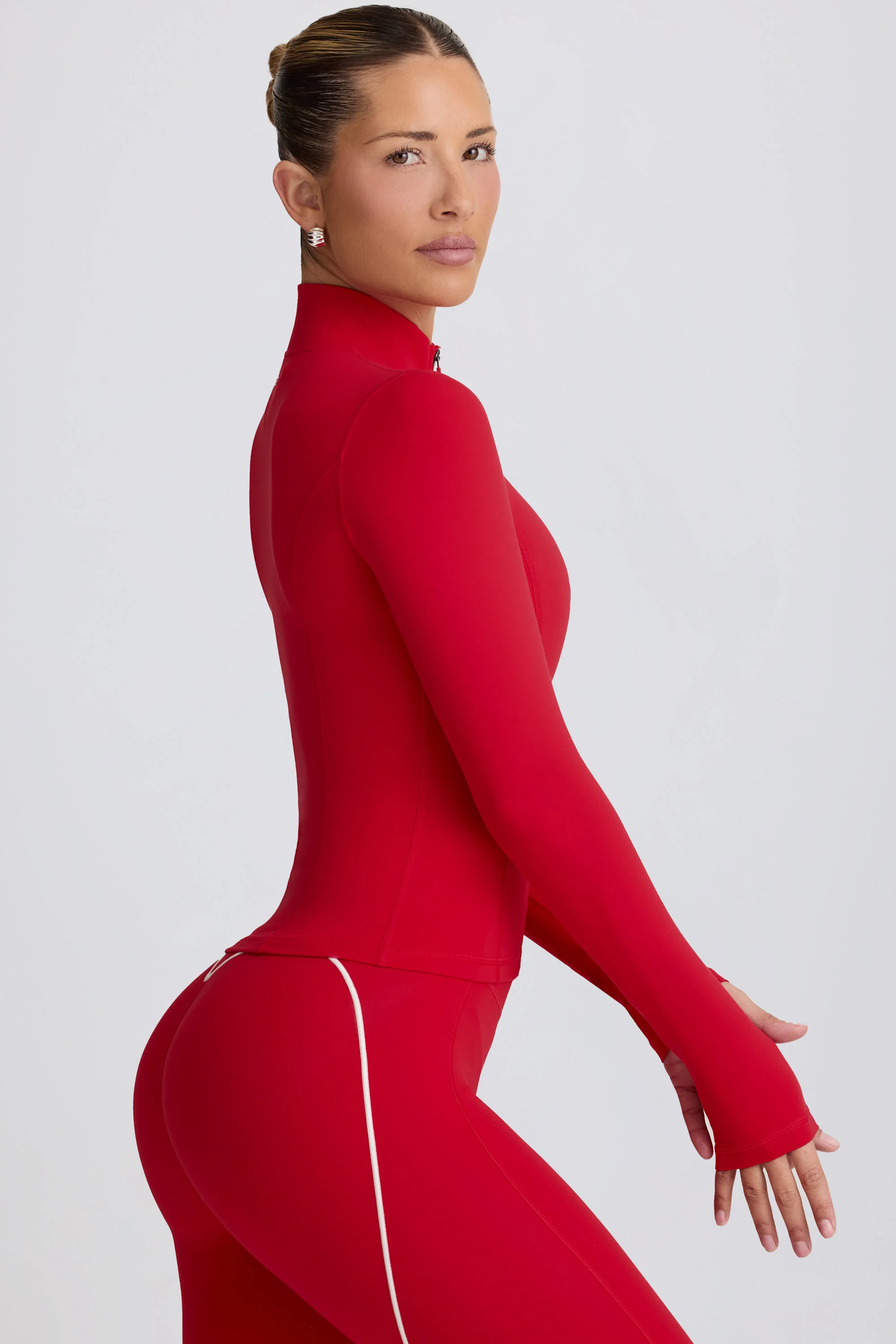 Soft Active Zip-Up Jacket in Hot Red