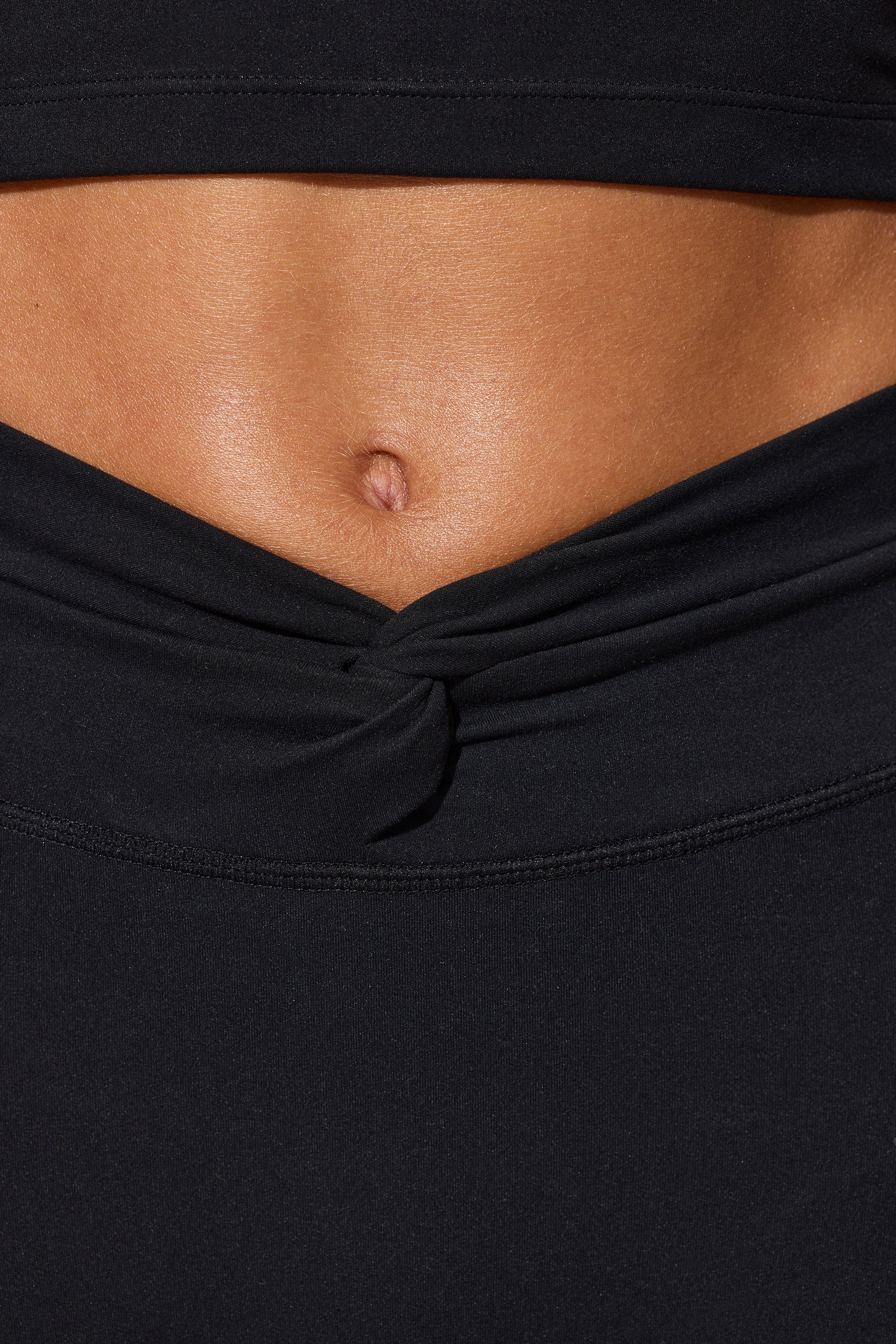 Shift - Twist Waist Mini Shorts with Pockets in Black