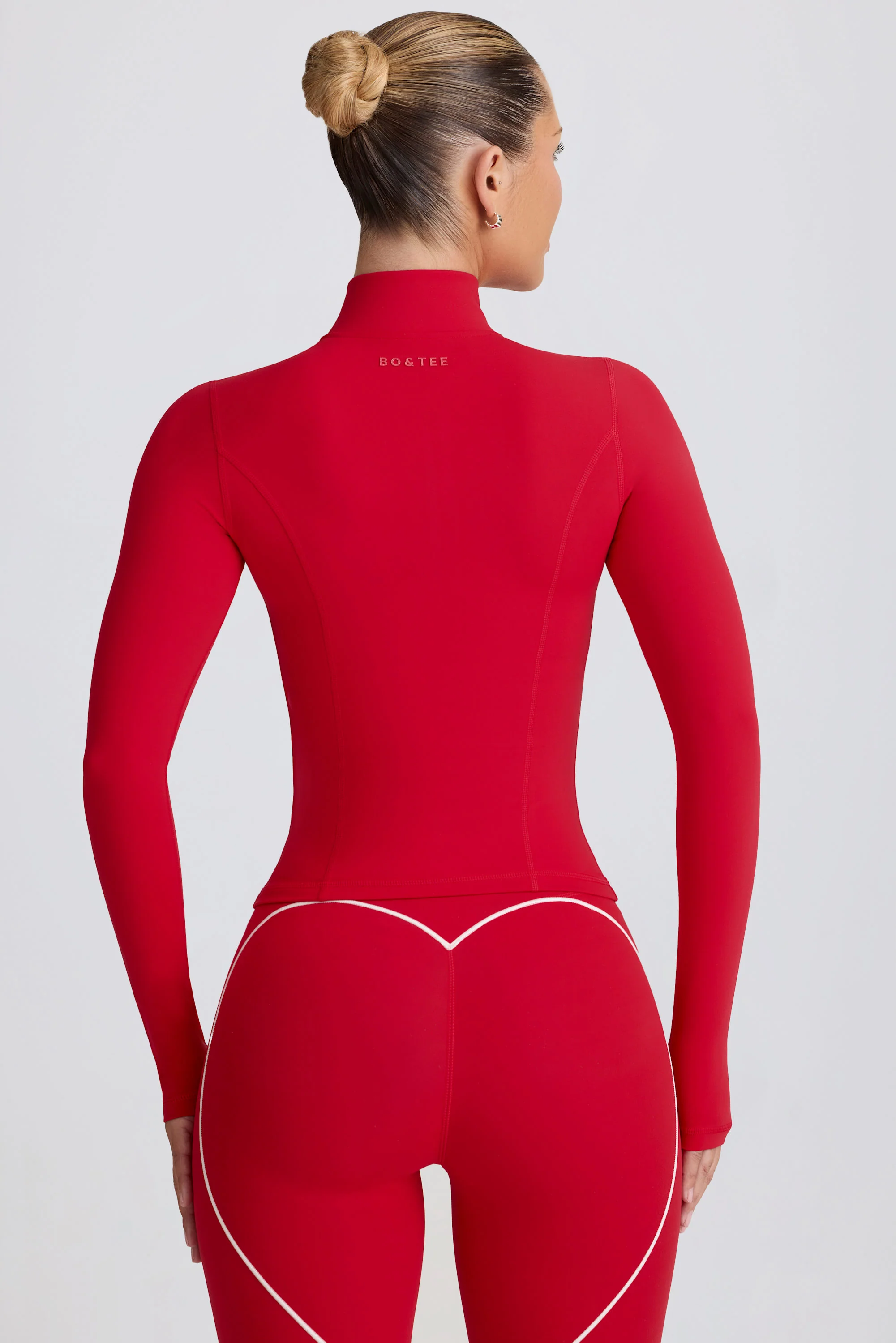 Soft Active Zip-Up Jacket in Hot Red