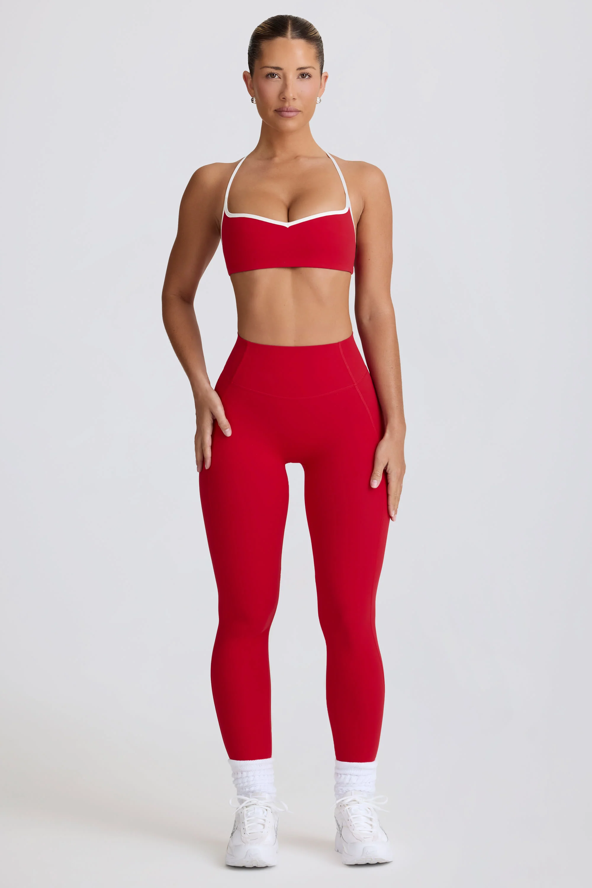 Soft Active Mid-Rise Leggings in Hot Red