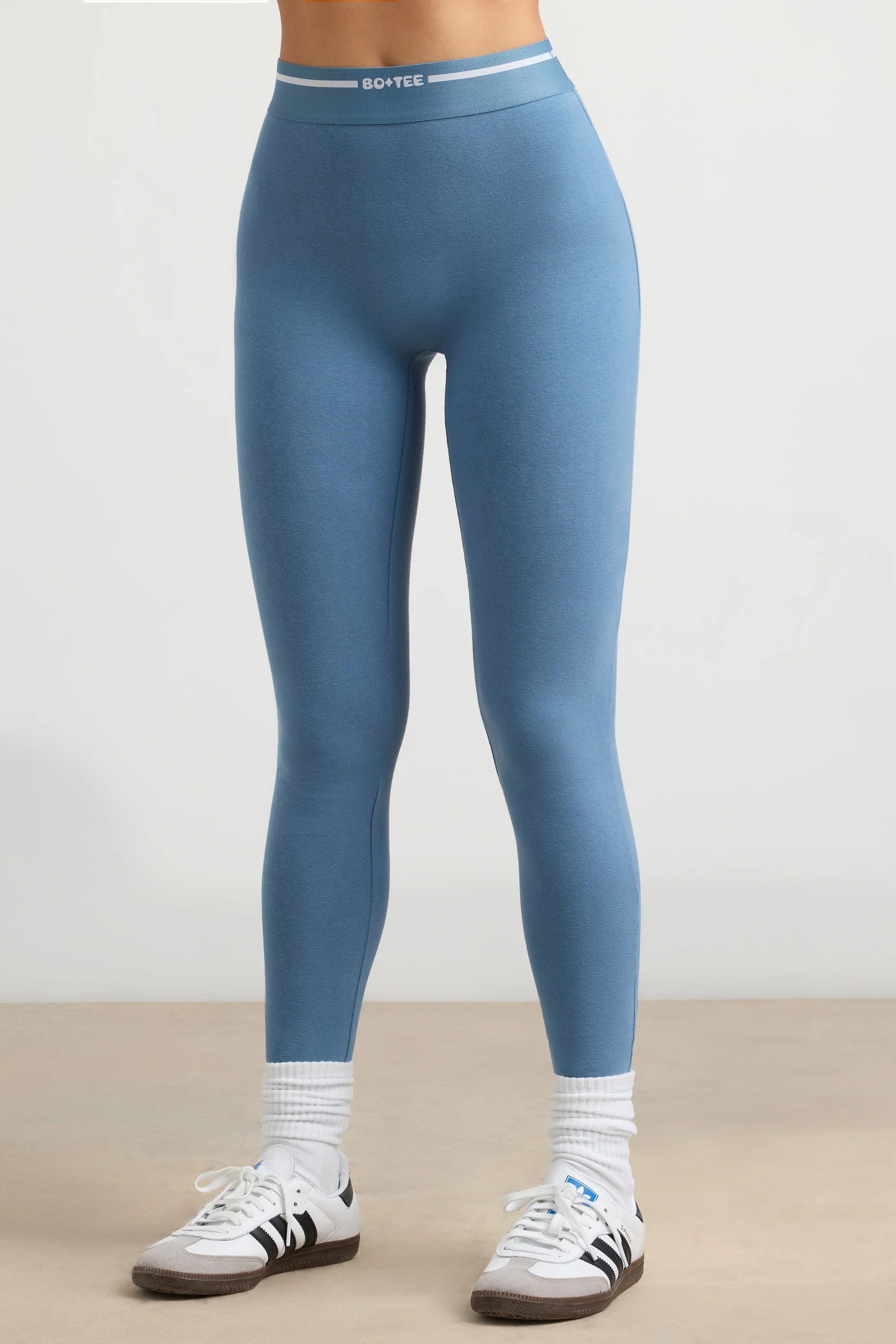 Necessity - Petite High-Waist Leggings in Steel Blue