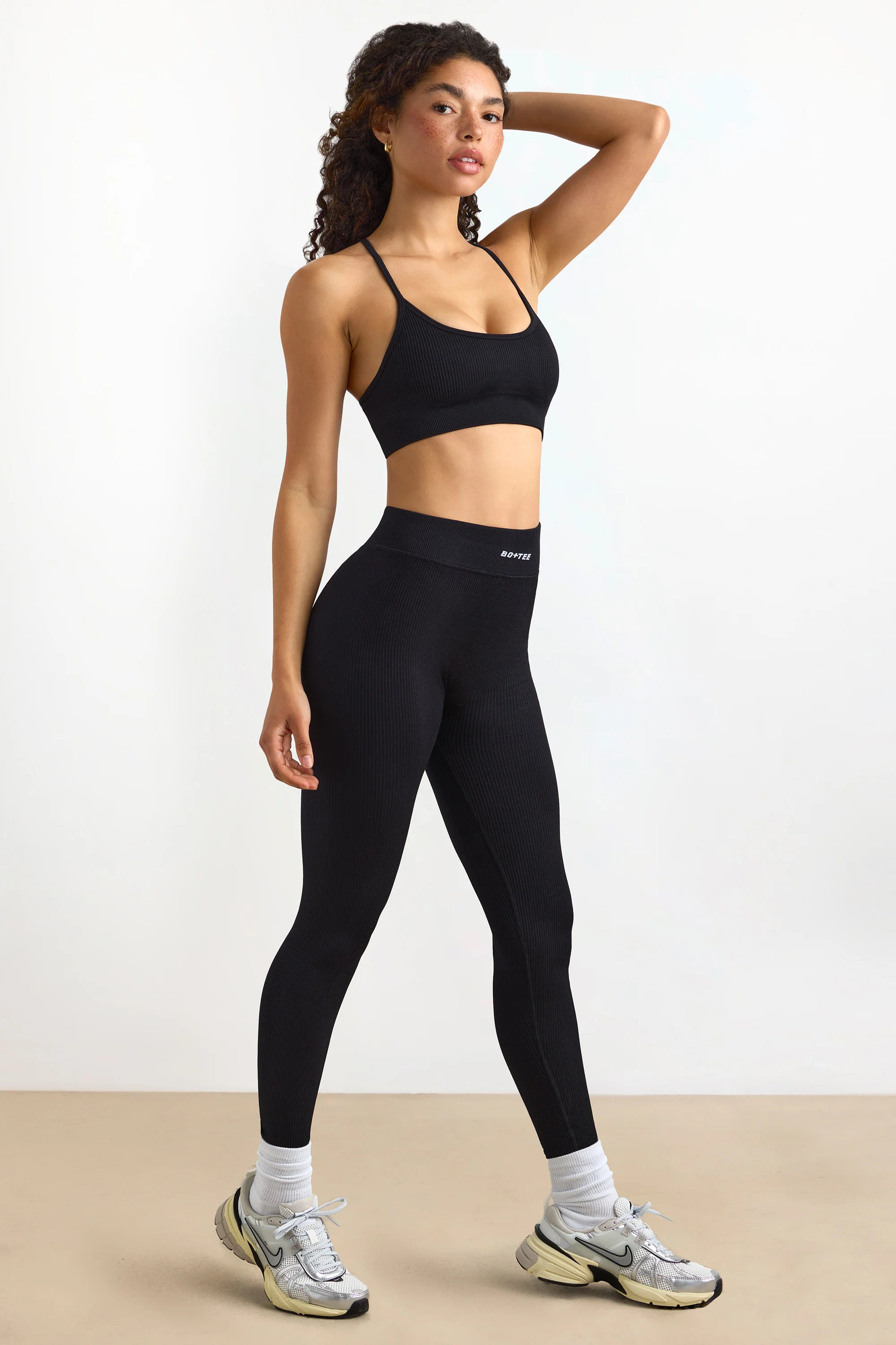 Petite FlexiRib High-Waist Leggings in Black