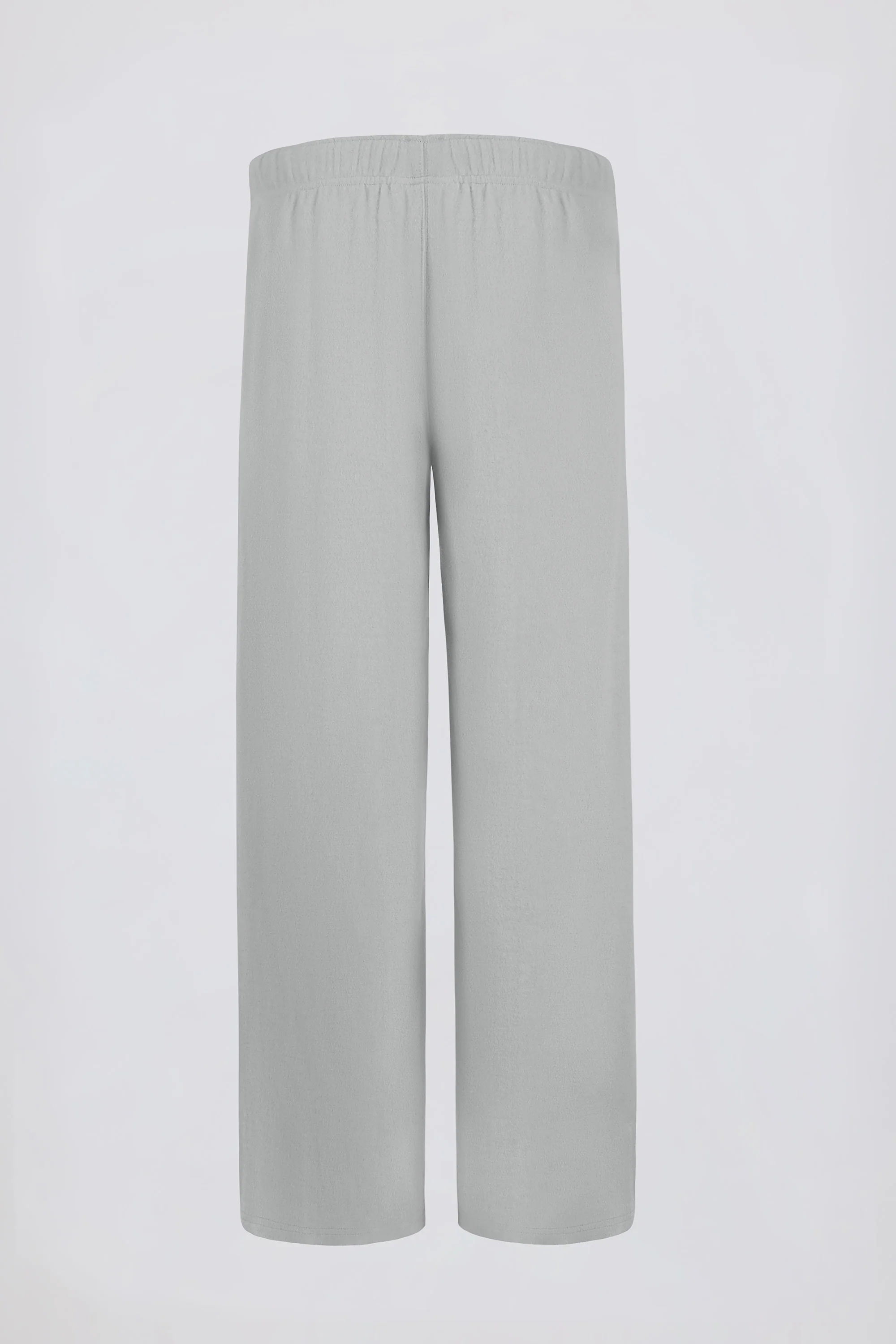 Petite Brushed Jersey Wide-Leg Joggers in Fog Grey