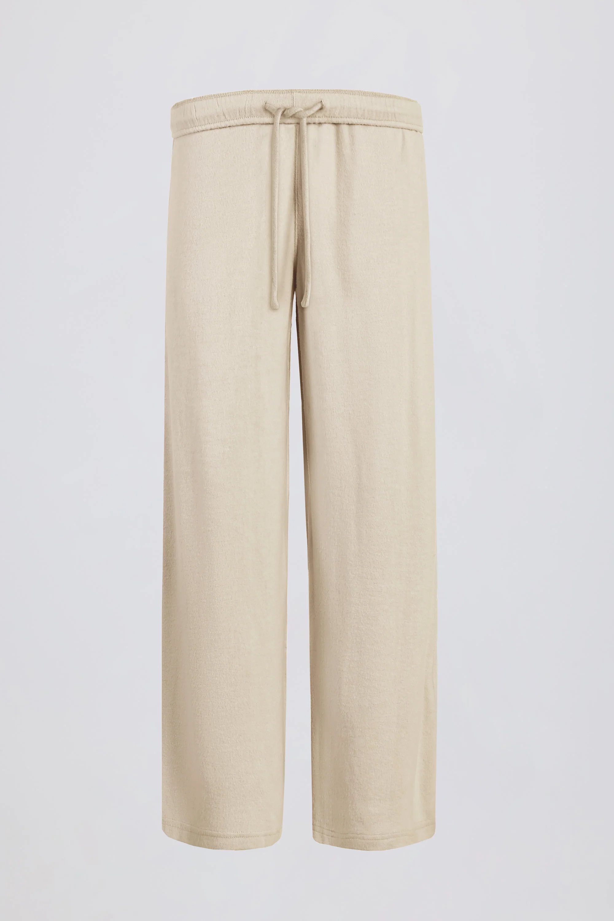 Petite Brushed Jersey Wide-Leg Joggers in Ecru