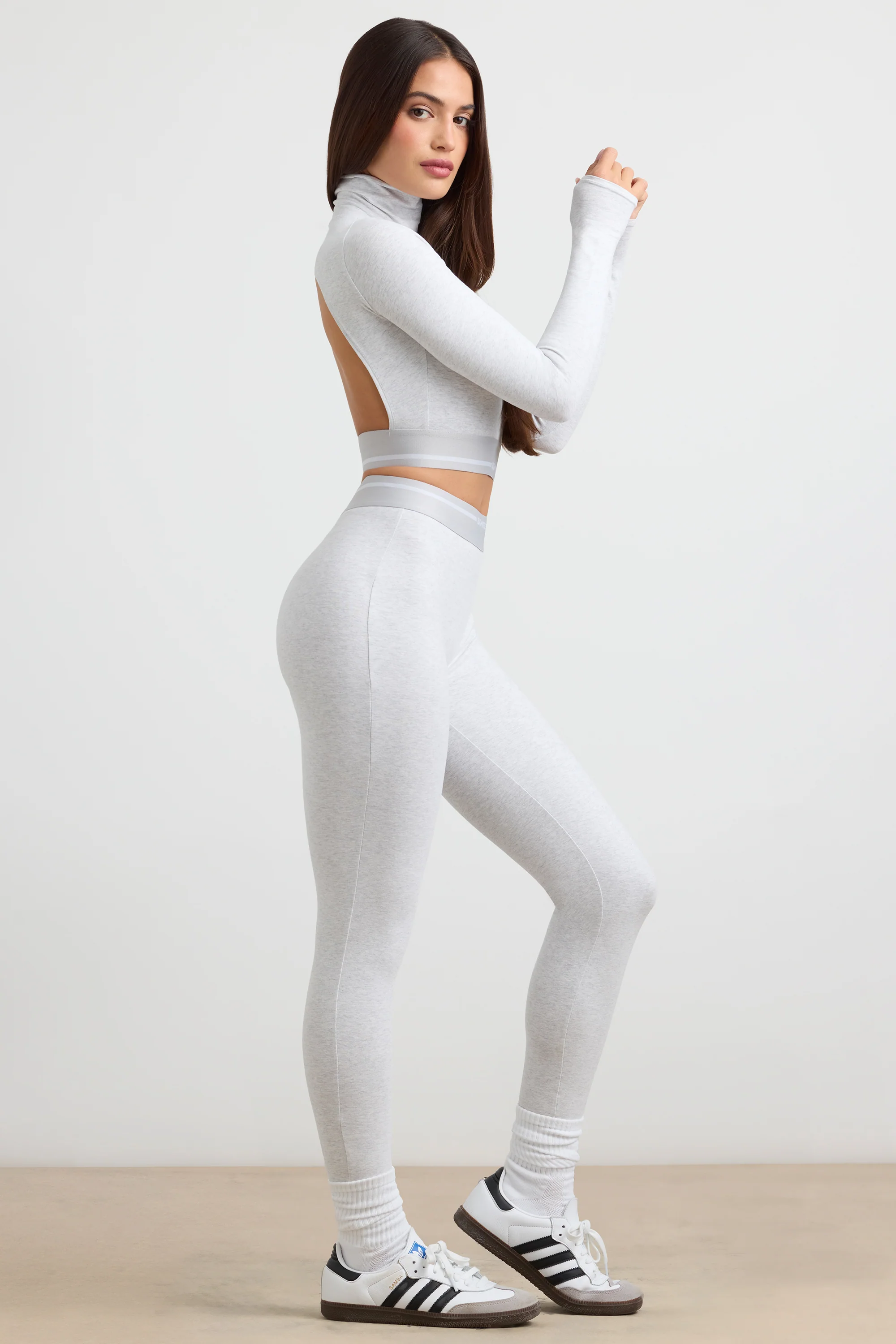 Necessity - High-Waist Leggings in Grey Marl