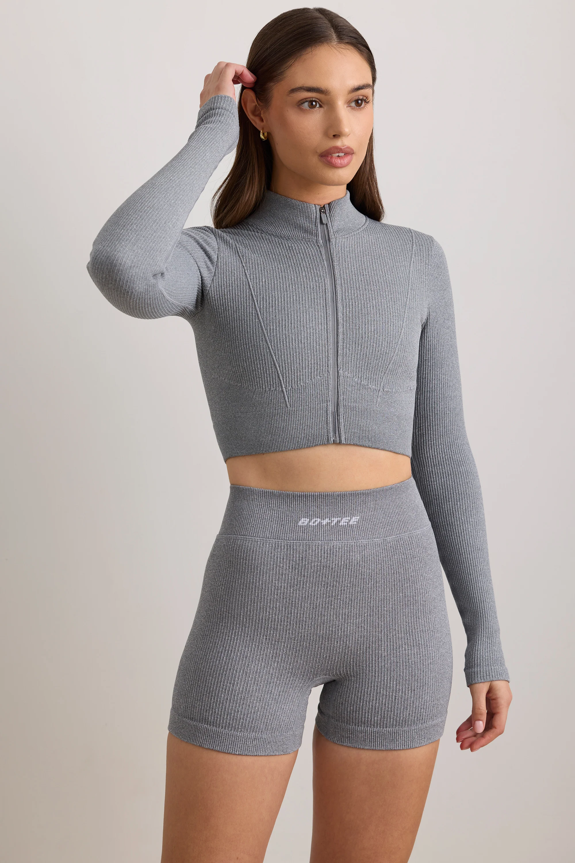 Reform - FlexiRib Cropped Jacket in Grey Melange