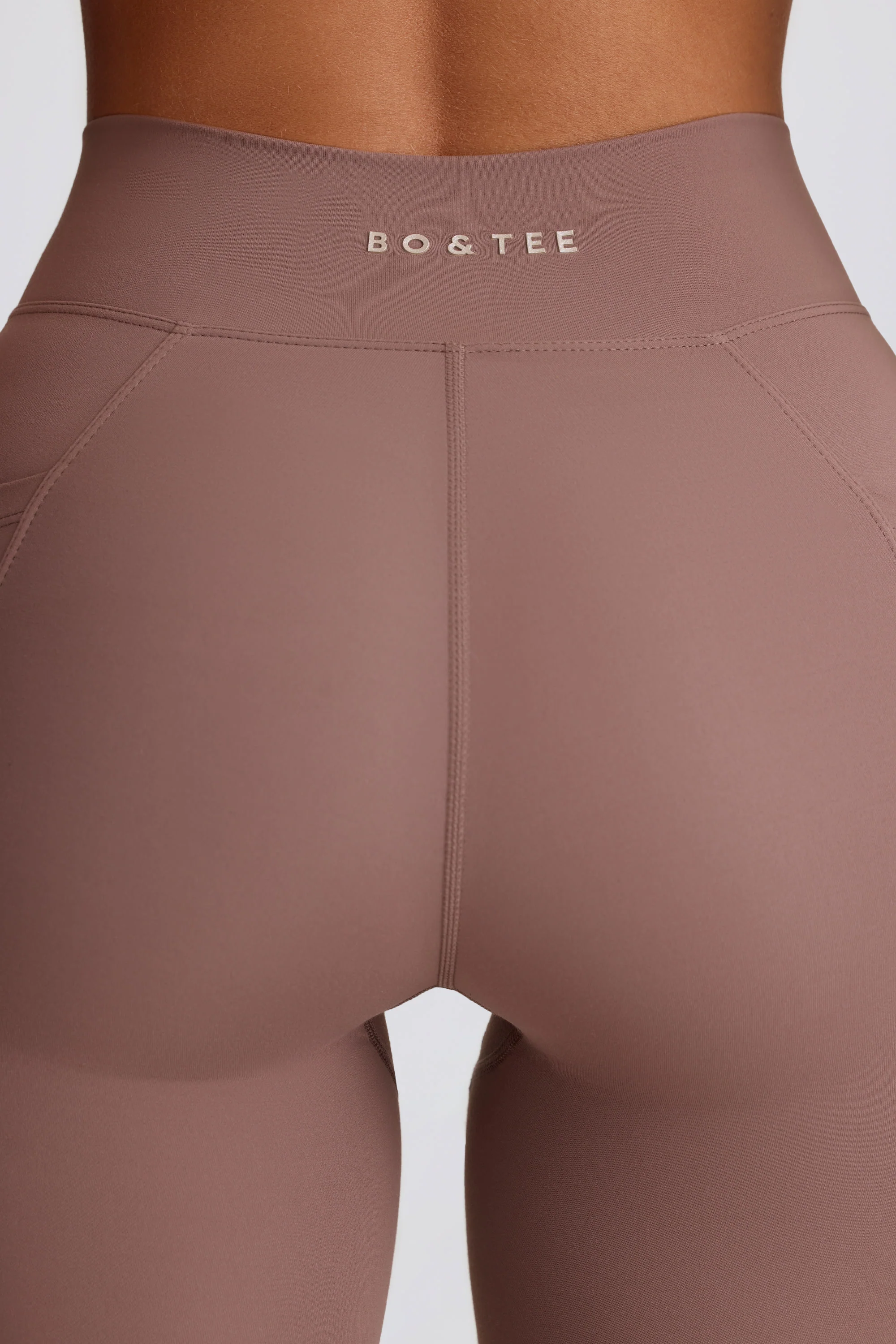 Soft Active Crossover Flared Trousers in Mocha