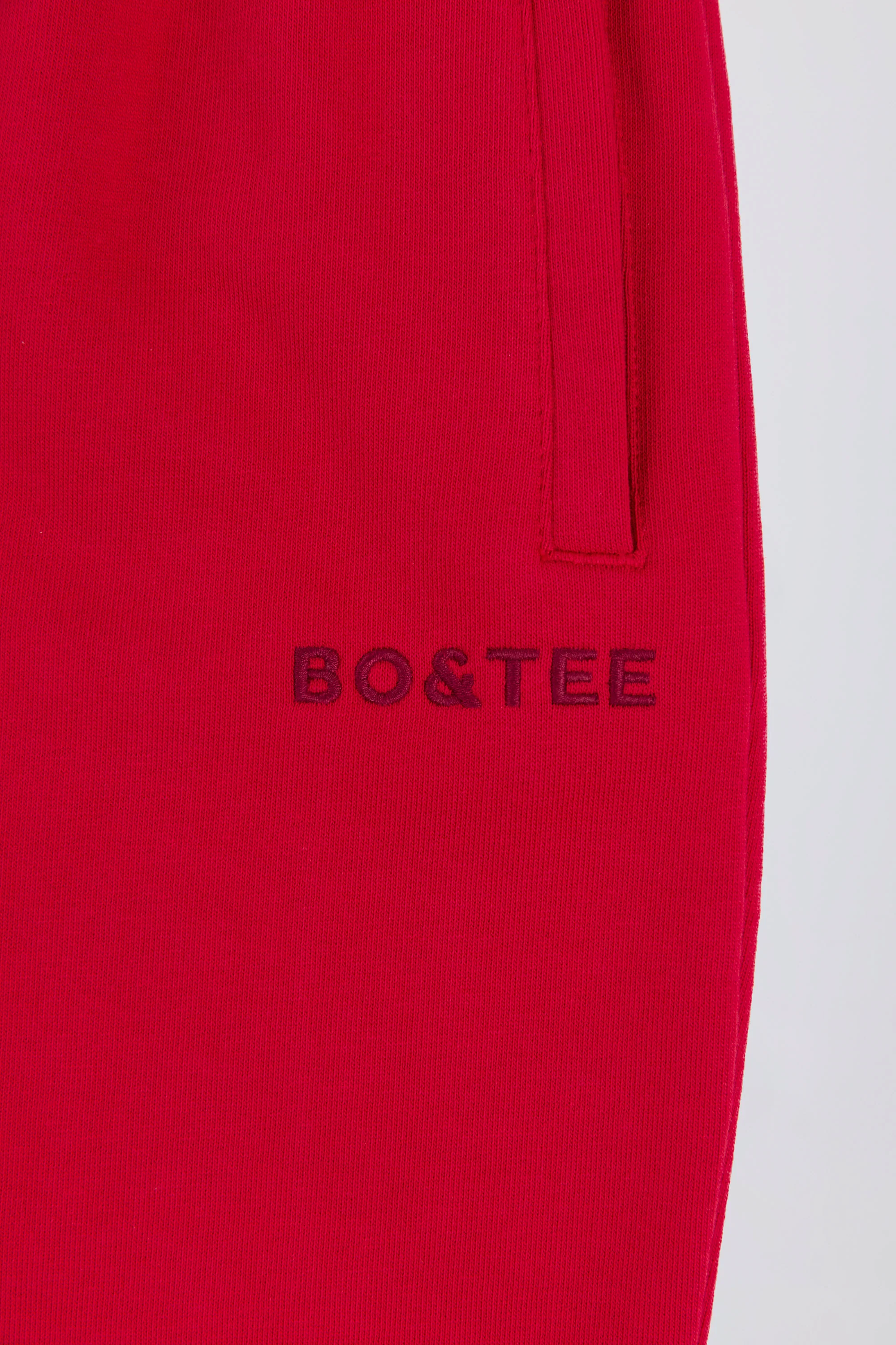 Mid-Rise Wide-Leg Joggers in Hot Red