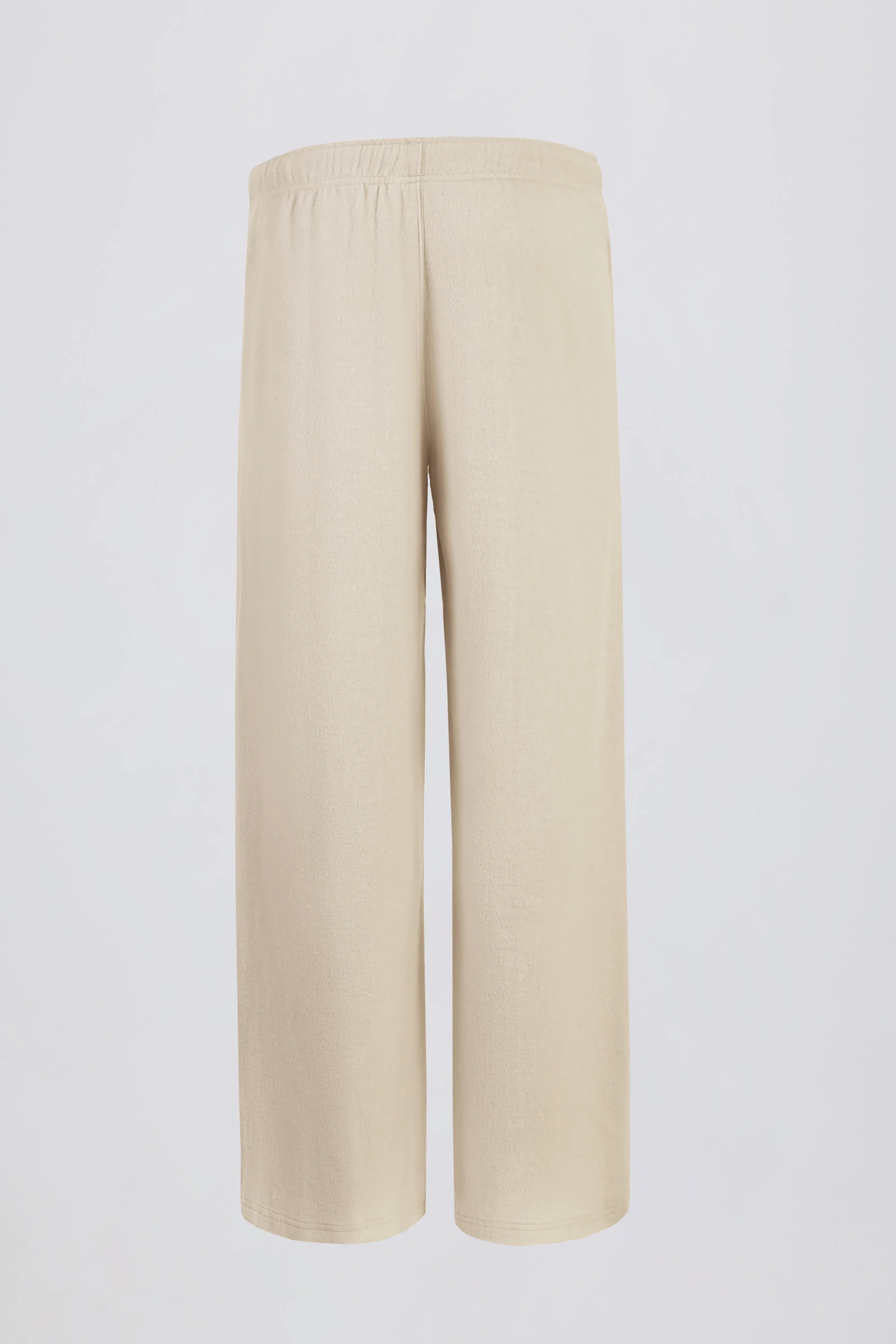 Petite Brushed Jersey Wide-Leg Joggers in Ecru
