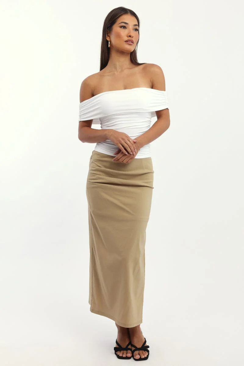 White Off Shoulder Top Supersoft