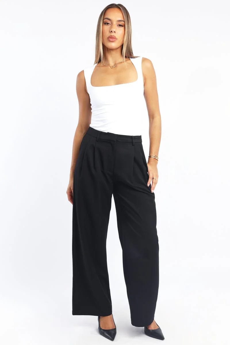 White Supersoft Tank Top Square Neck Double Layered