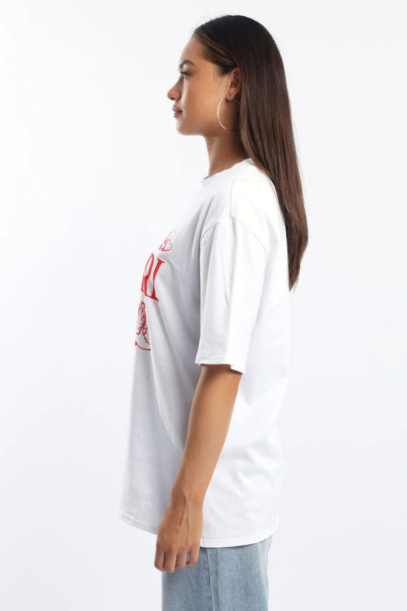 White Graphic Tee Short Sleeve
