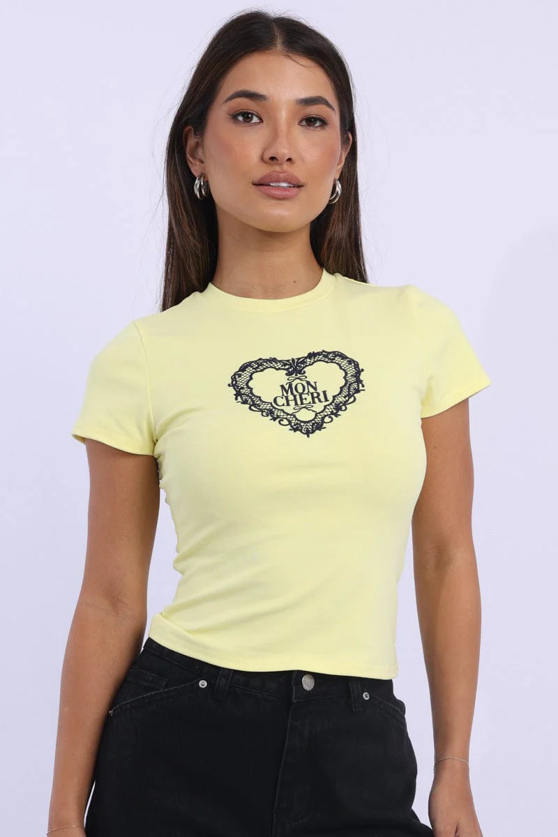 Yellow Graphic Tee Short Sleeve