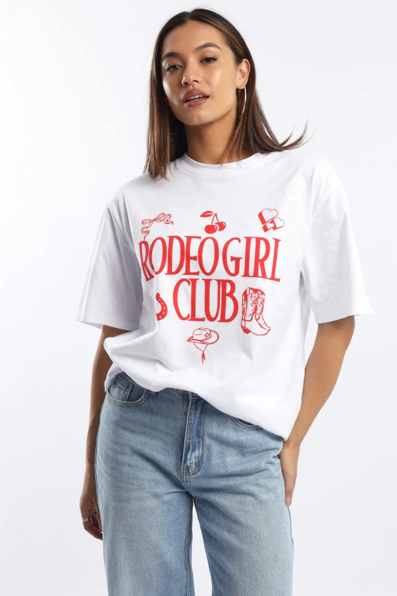 White Graphic Tee Short Sleeve