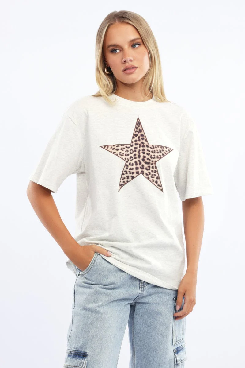 Grey Graphic Tee Short Sleeve