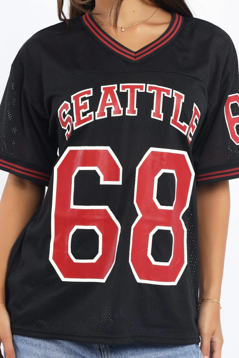 Black Sport Tee Short Sleeve