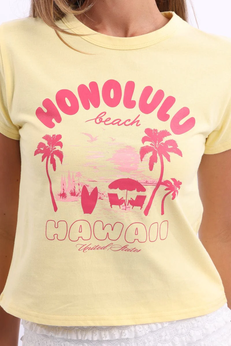 Yellow Graphic Tee Short Sleeve