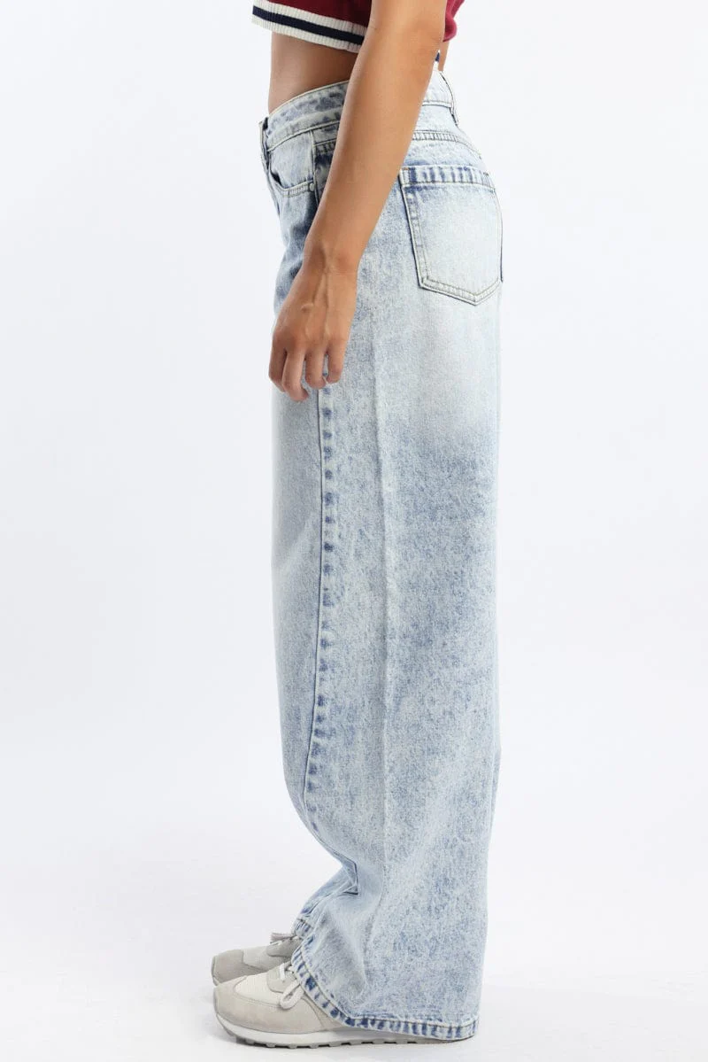 Denim Balloon fit Jeans with Seam