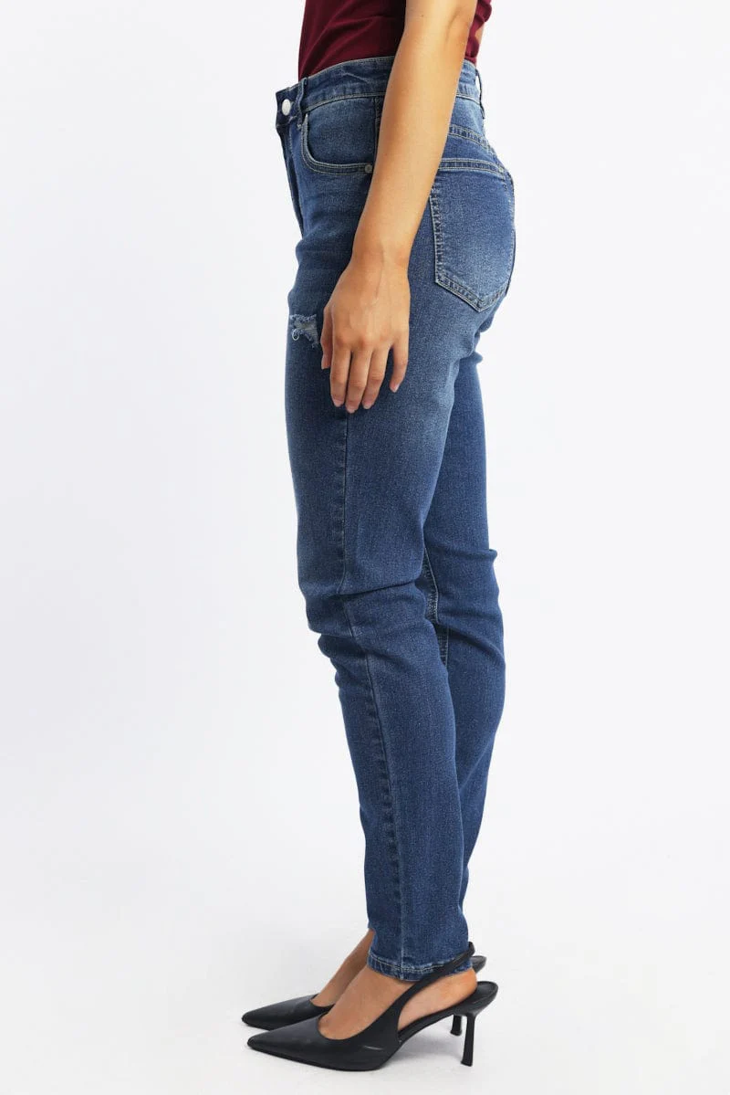 Denim Skinny Jeans High Rise