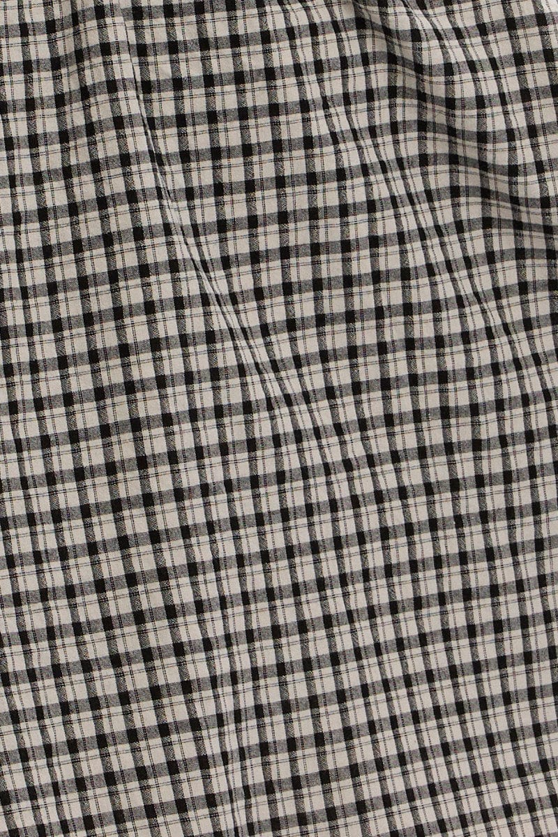 Black Check Mini Dress Ribbon Detail