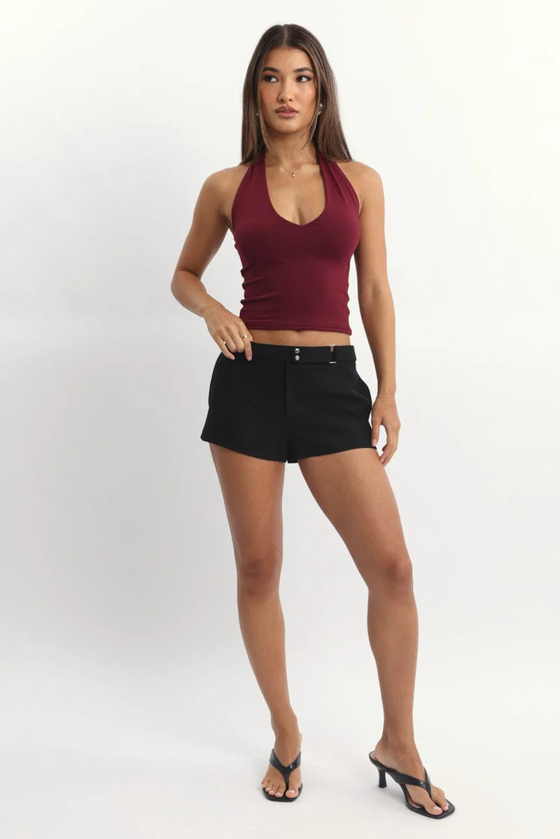 Black Shorts Mini Low Rise