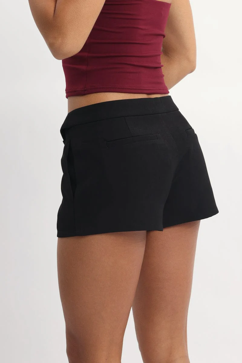 Black Shorts Mini Low Rise