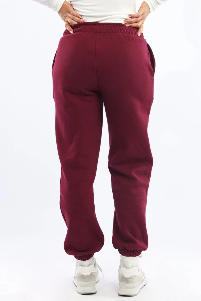 Red Track Pants Jogger