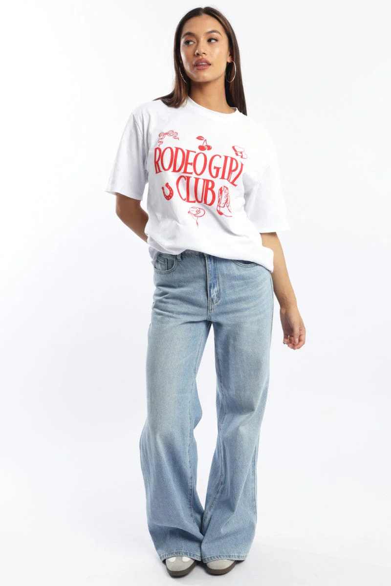 White Graphic Tee Short Sleeve